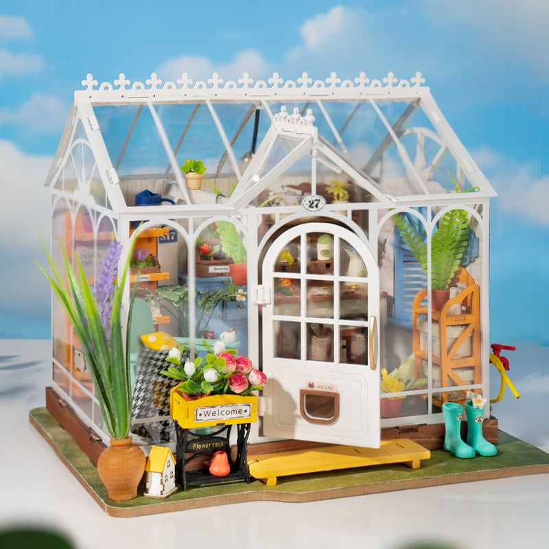 Rolife Hothouse or Greenhouse 3D Wooden Puzzle Build with LED Lighting