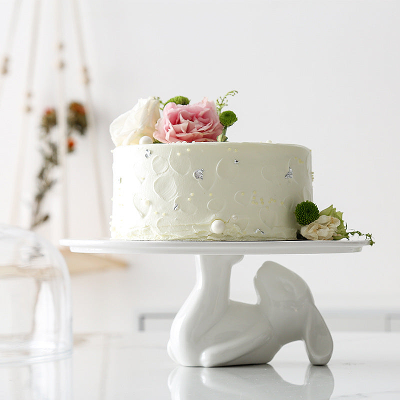 Nordic Ceramic Rabbit Cake or Fruit Platter