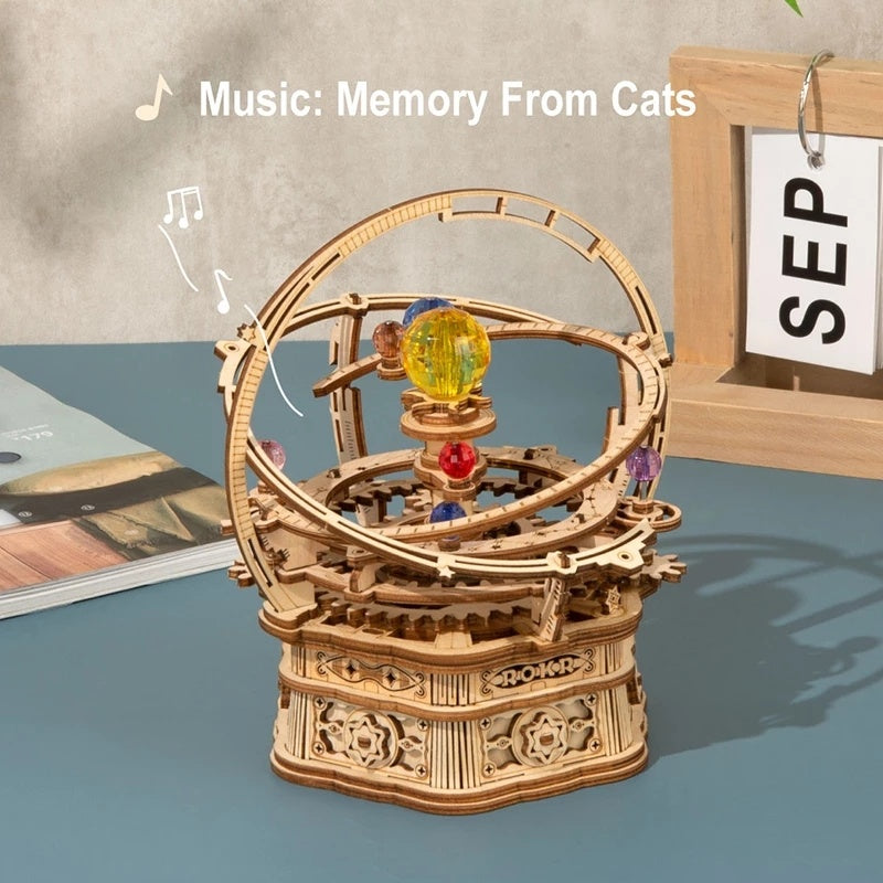 ROKR Music Box 3D Wooden Puzzle - Build Your Own Music Box Night Light