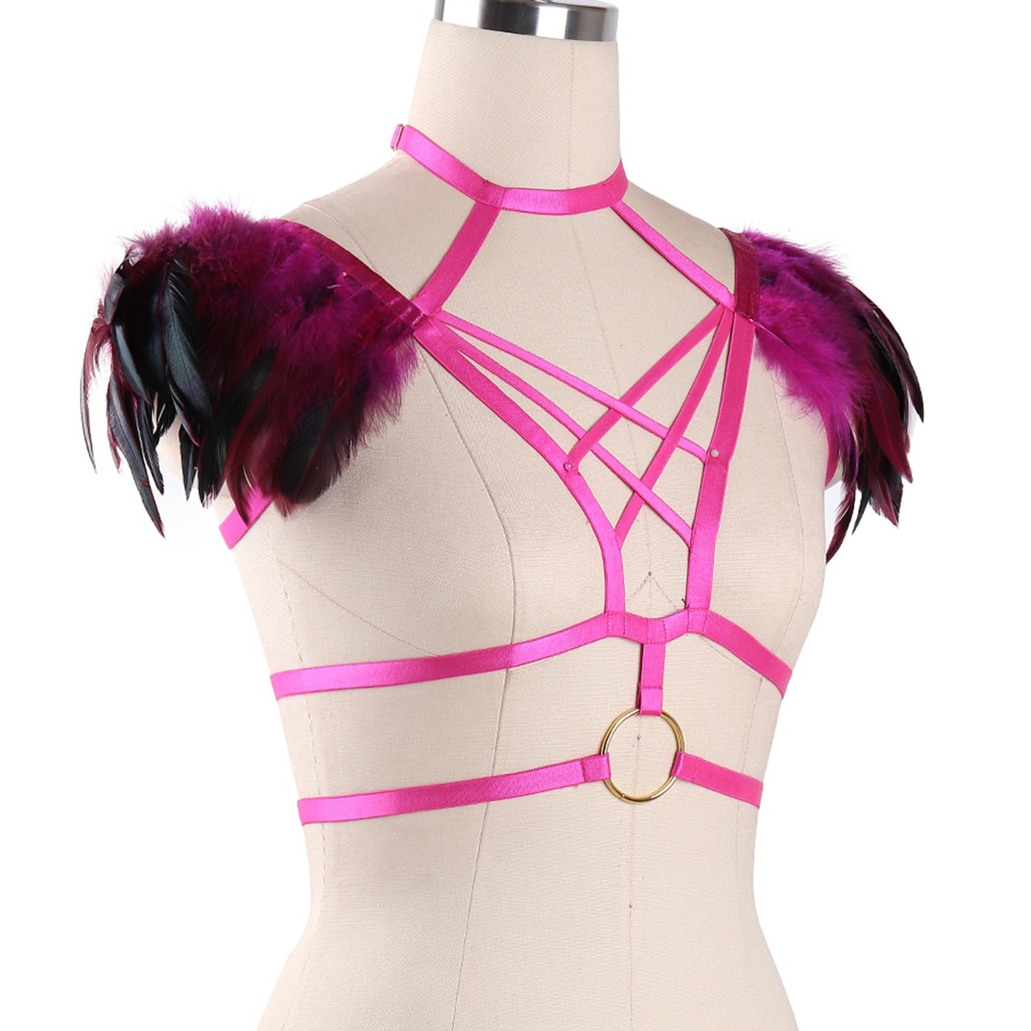 Pink Punk Burlesque Halter Harness Outwear