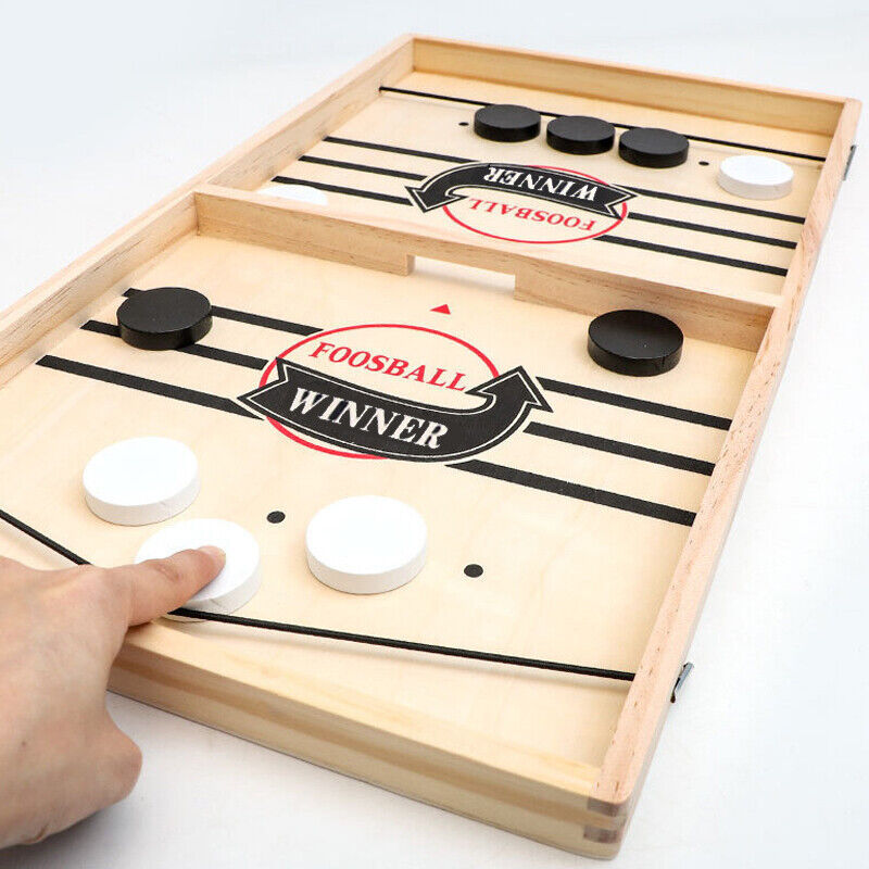 Fast Sling Puck Family Hockey Game - Wooden Game Board Set