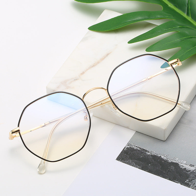 Irregular Geometric Anti-Blue Light Blocking Alloy Frame Fashion Glasses