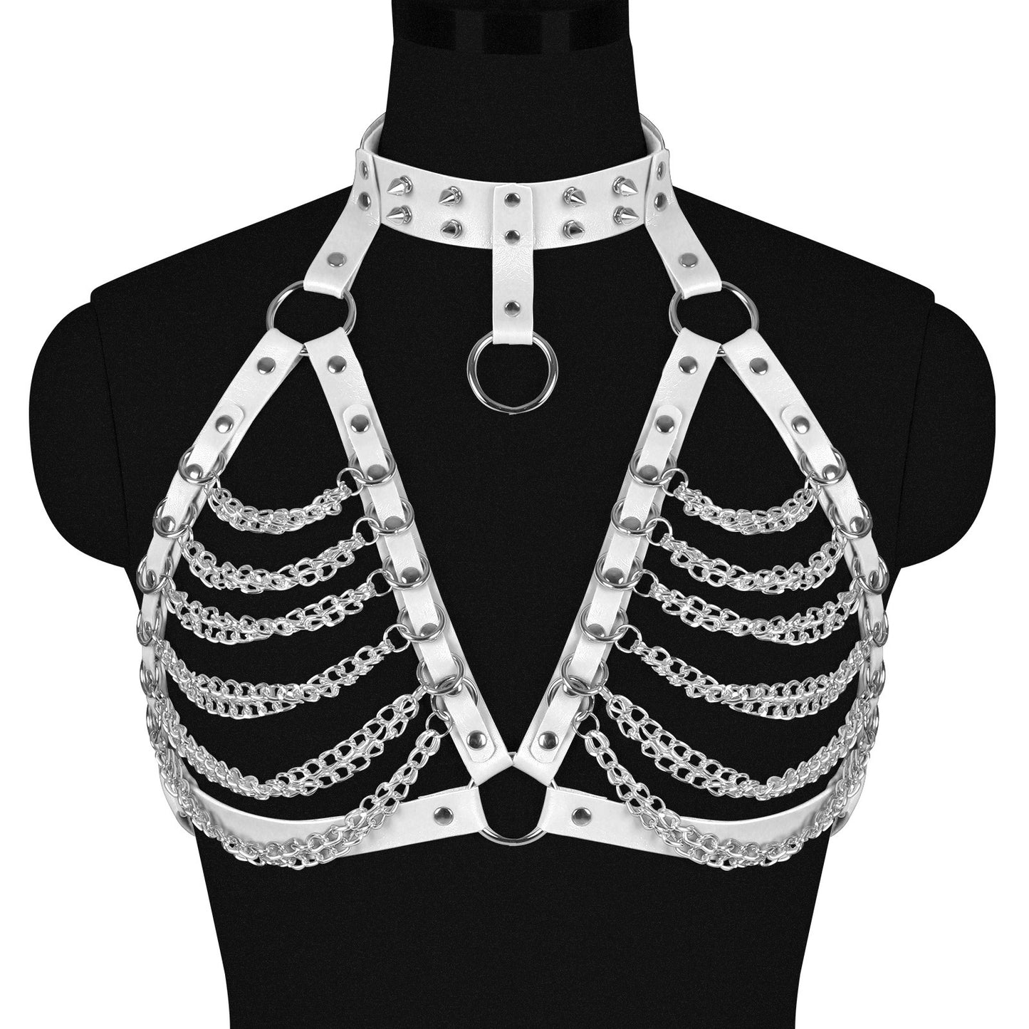 Punk Goth Metal BDSM Chain Bra | 10 Colour Options