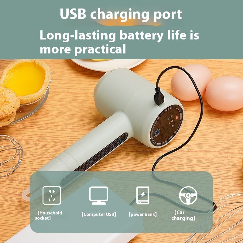 Wireless and USB Rechargeable Electric Handheld Whisk and Mixer Kitchen Gadget