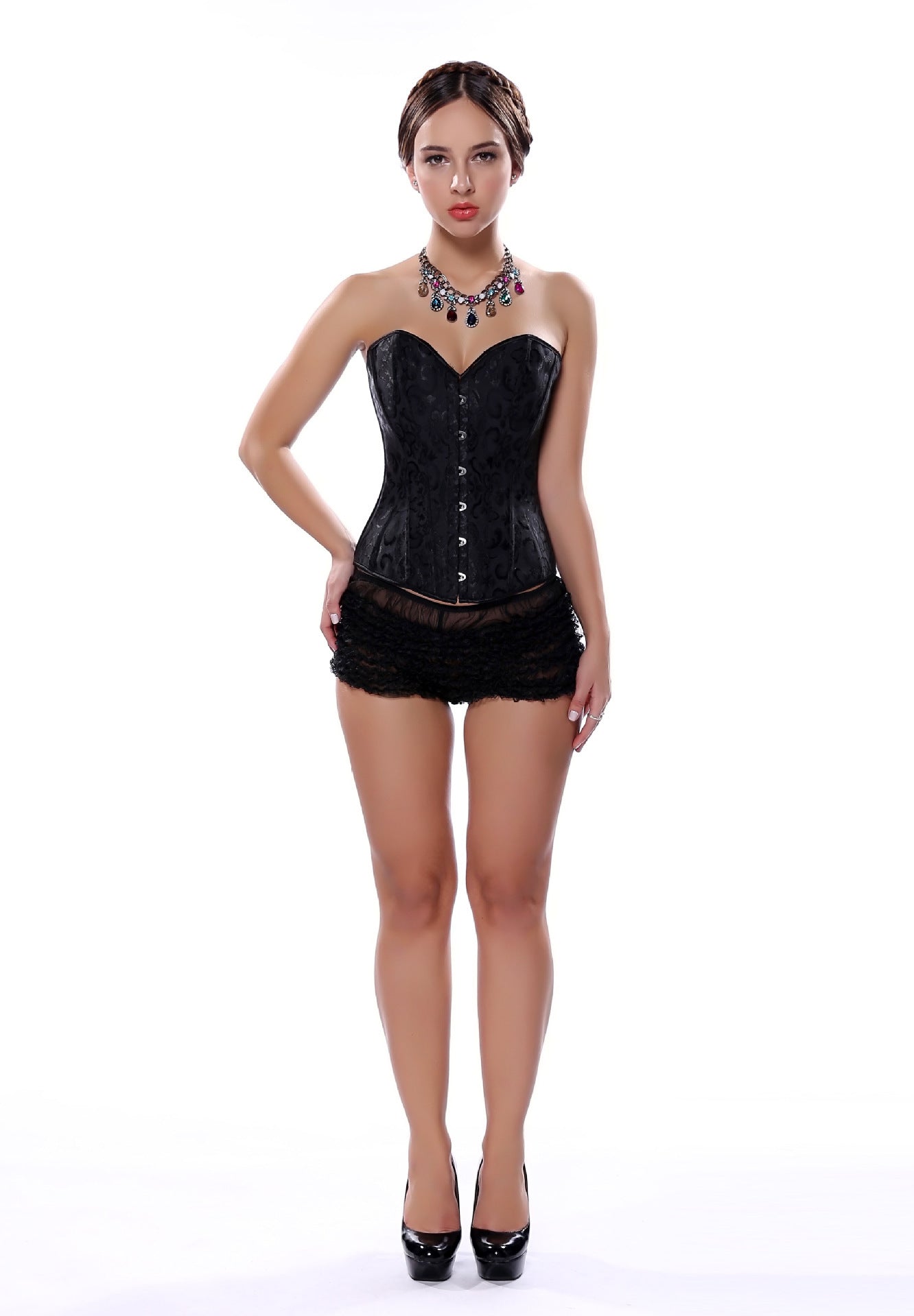 Brocade Steel Boned Jacquard Corset | 3 Colour Options