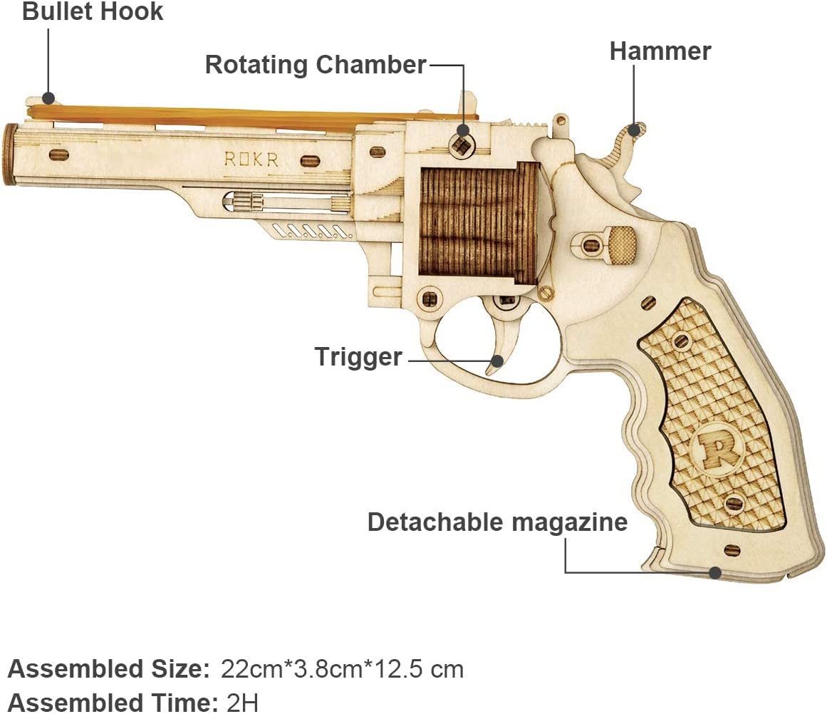 Robotime Revolver or Shotgun Gun 3D Puzzle Model Building Kit