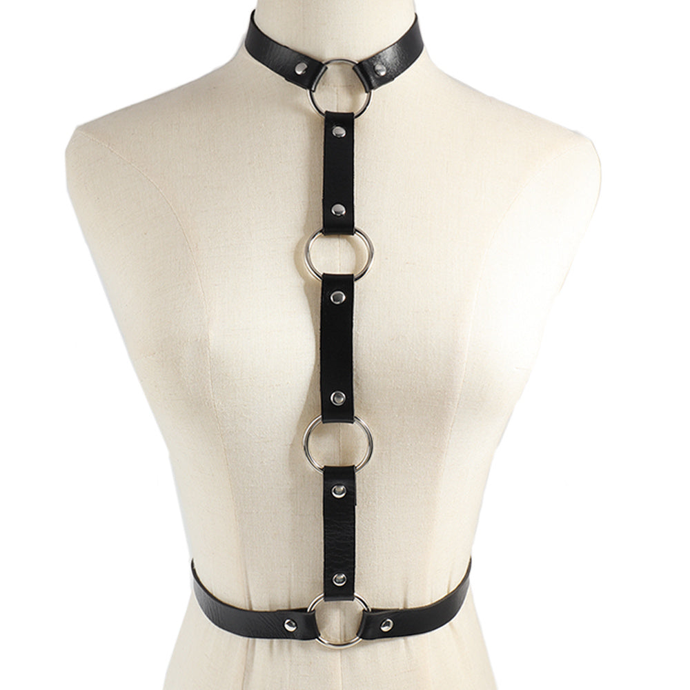 O-Ring Leather Lingerie Bondage Look Harness Top