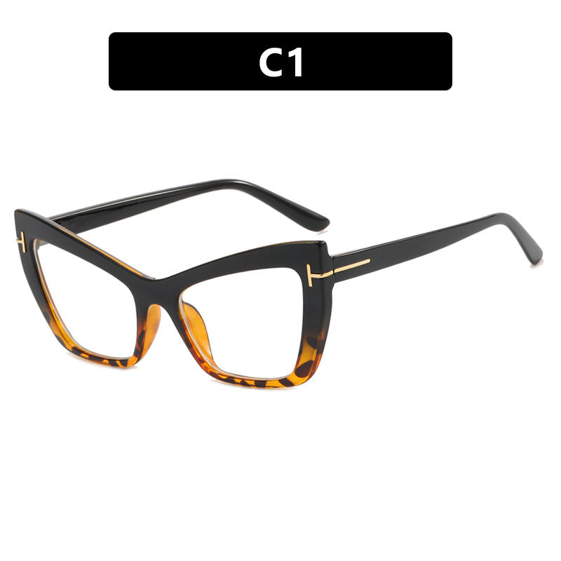 Clear Lens Fashion Anti-blue Light Blocking Over Size Cat Eye Glasses