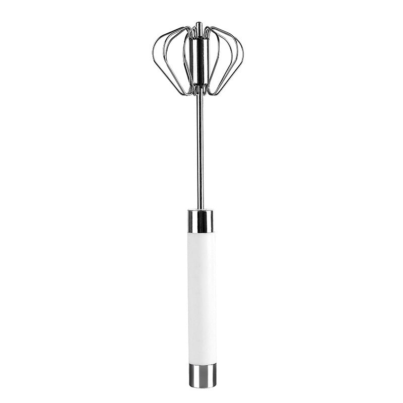 Stainless Steel Hand Egg Beater and Whisk - Push Down and it Rotates at Speed