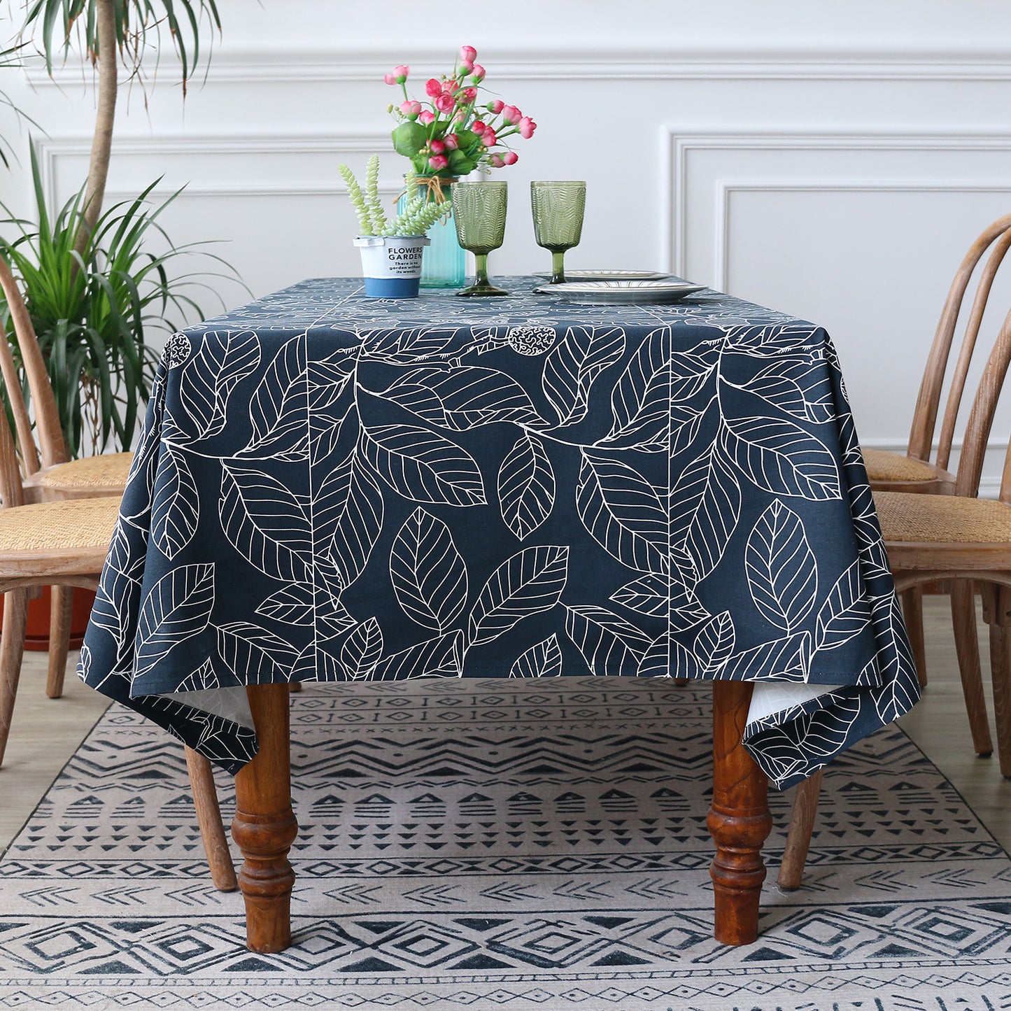 2 Tone Botanical Print Table Cloth | 2 Colour Options