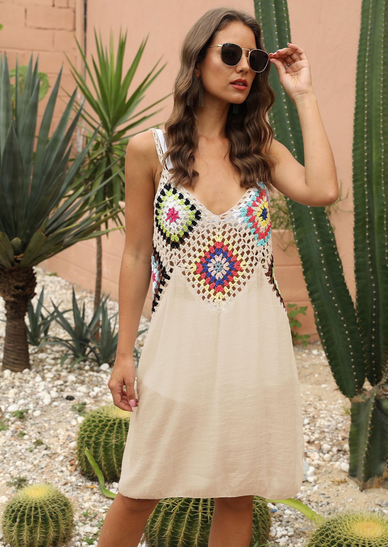 Crocheted Top Boho Summer Dress Beach Cover Up | 5 Colour Options