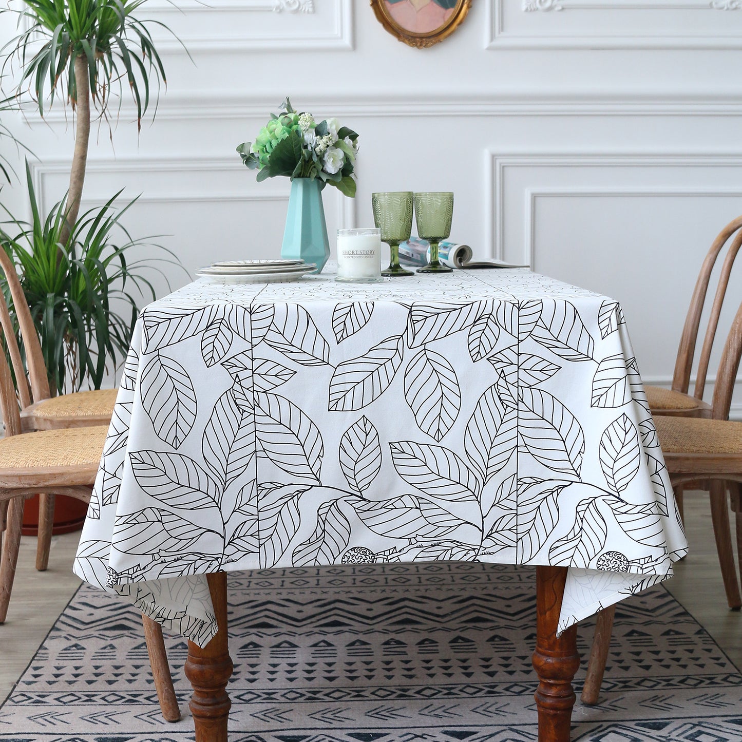 2 Tone Botanical Print Table Cloth | 2 Colour Options