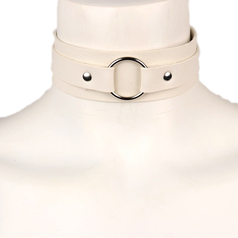 Leather Collar with Ring | 9 Colour Options