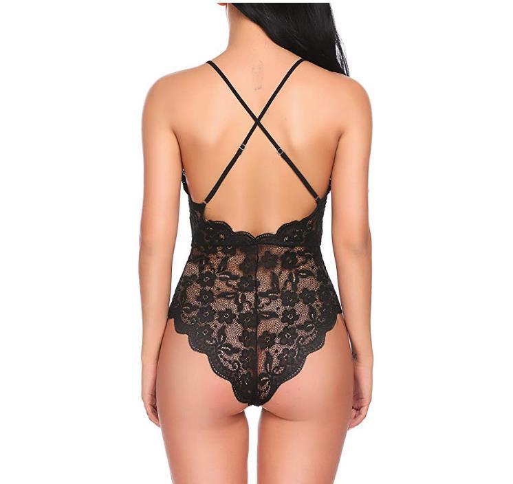 Floral Patterned Lace Teddy Bodysuit Lingerie | 9 Colour Options