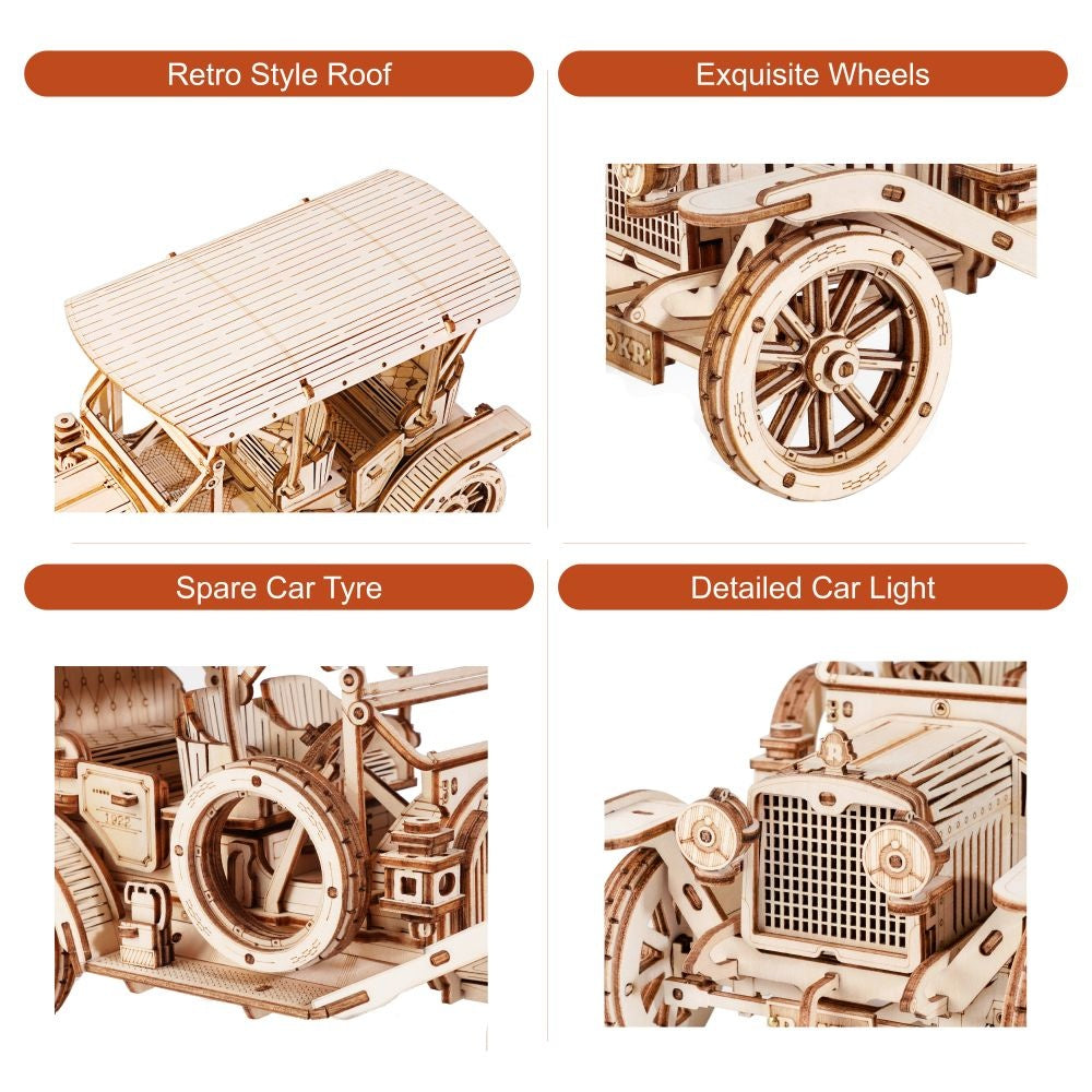 3D Wooden Puzzle 1922 Vintage Car by ROKR