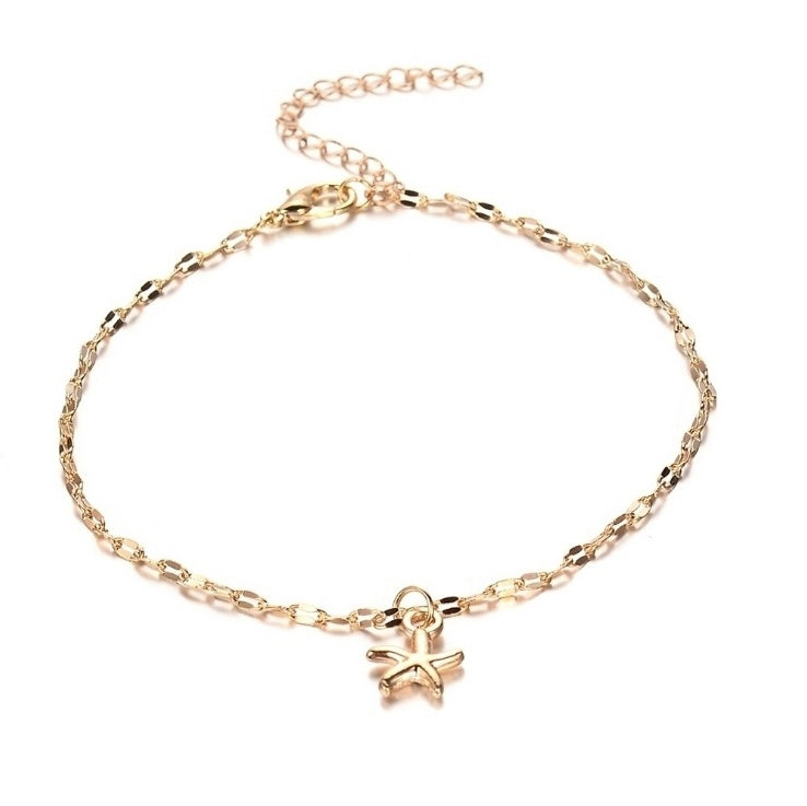 Starfish Anklet Available in Plated Silver or Gold