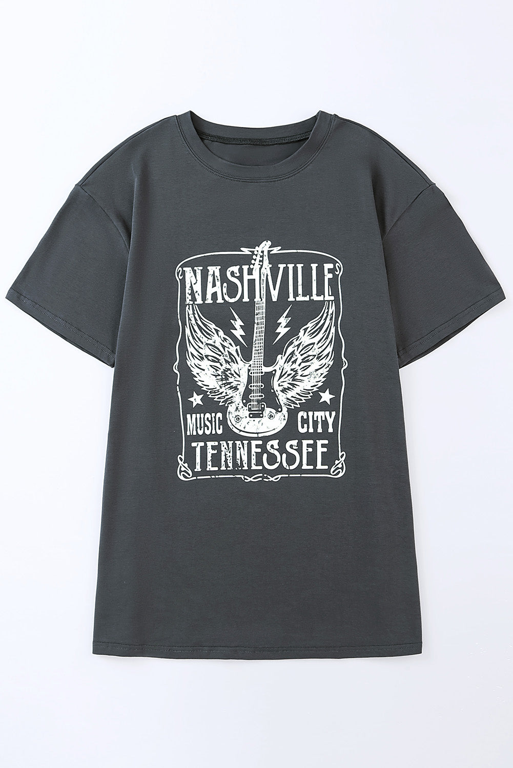 Cotton Nashville Graphic Print Oversized T Shirt