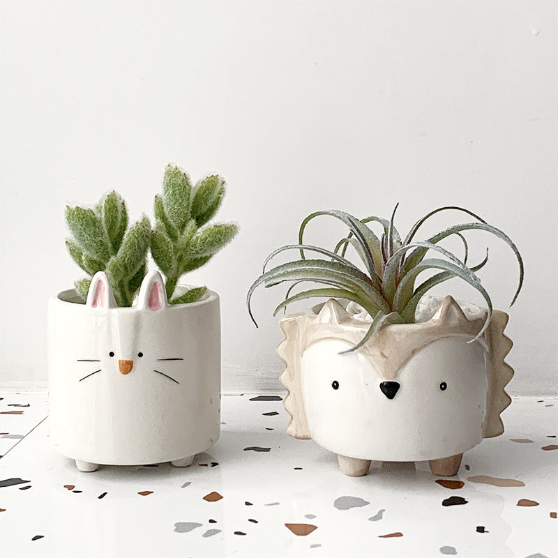 Cute Forrest Animal Kawaii Ceramic Succulent Flowerpot