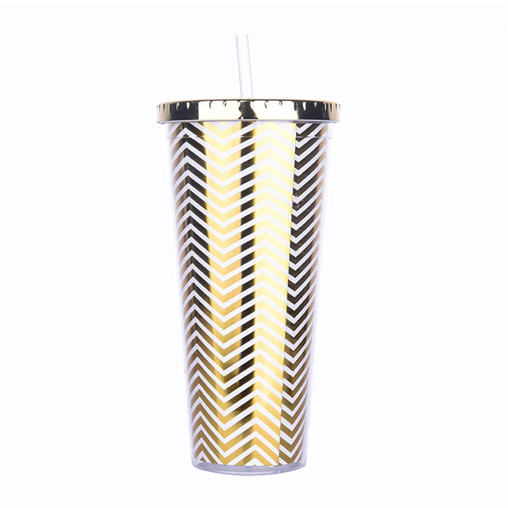 Double Layer Insulated Reusable Straw Cup - 650ml