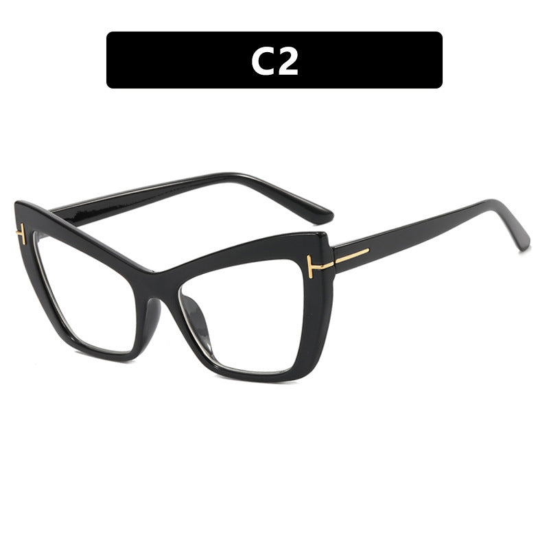 Clear Lens Fashion Anti-blue Light Blocking Over Size Cat Eye Glasses