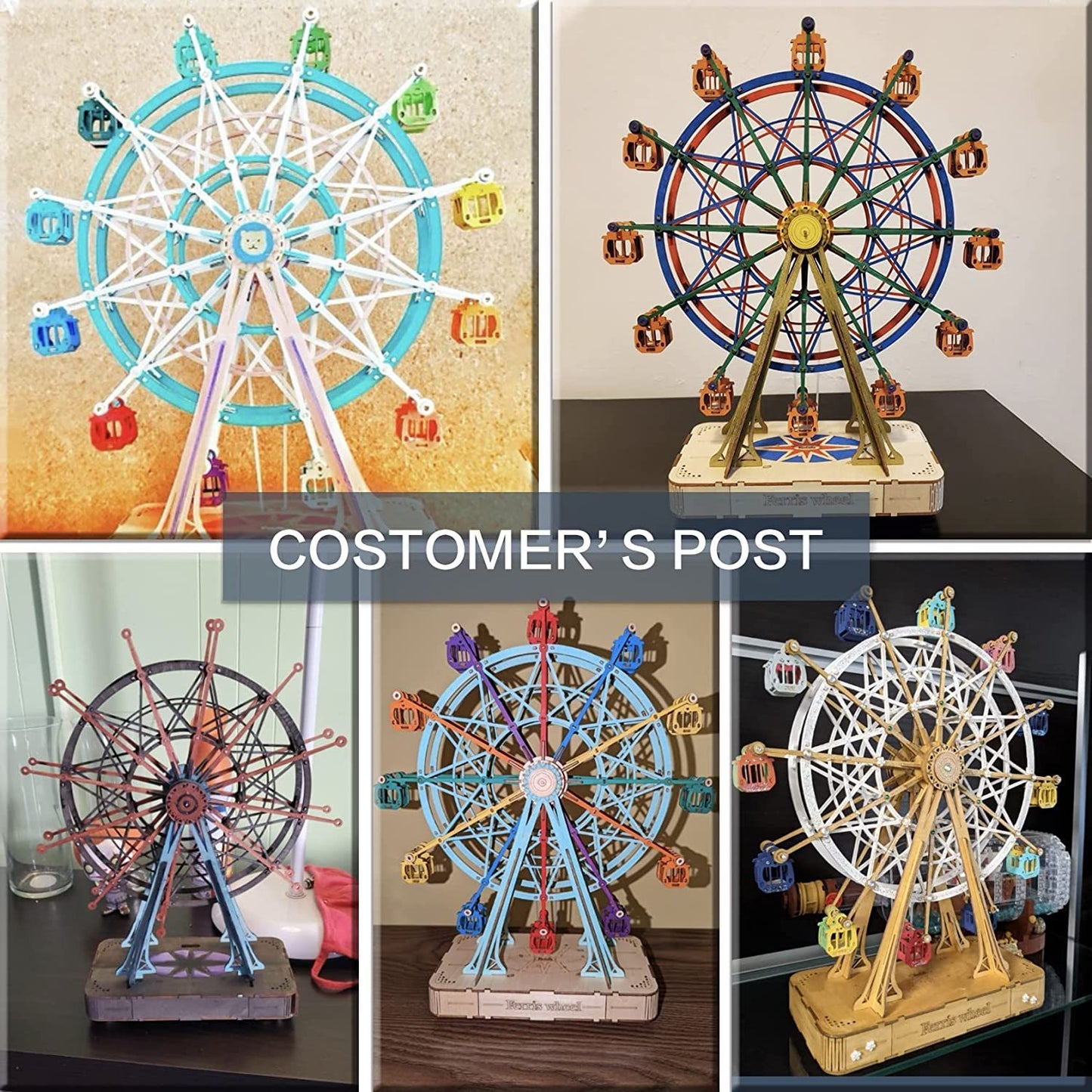 ROKR 3D DIY Wooden Musical Ferris Wheel Puzzle Model