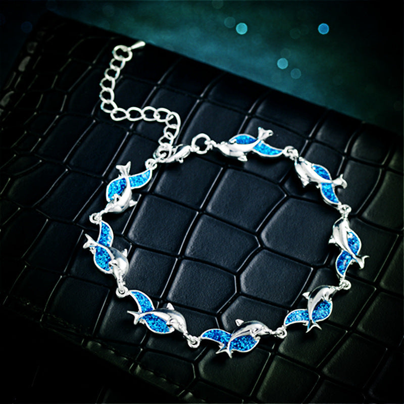 Silver Plated Dolphin Bracelet | 3 Colour Choices