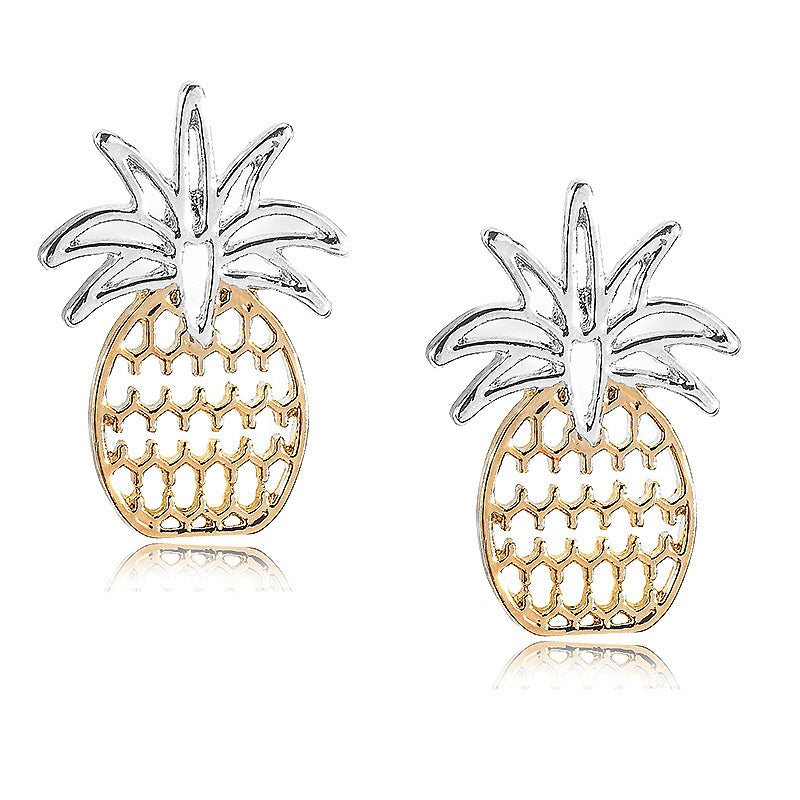 Two Tone Pineapple Earrings