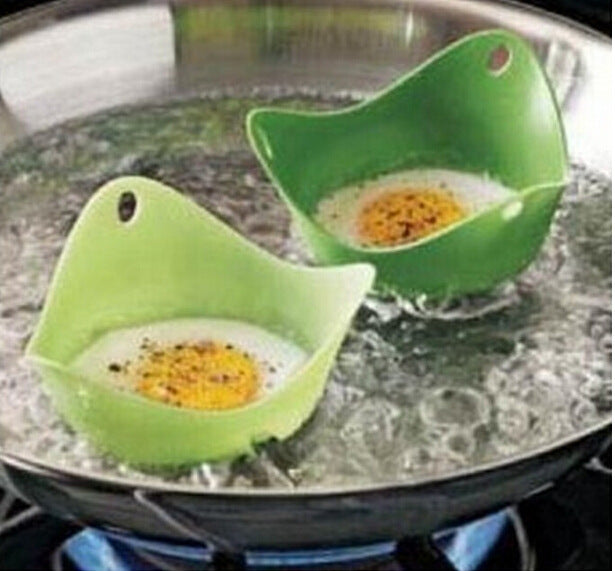 4 Piece Set of Silicone Egg Poaching Cups | 4 Colour Options