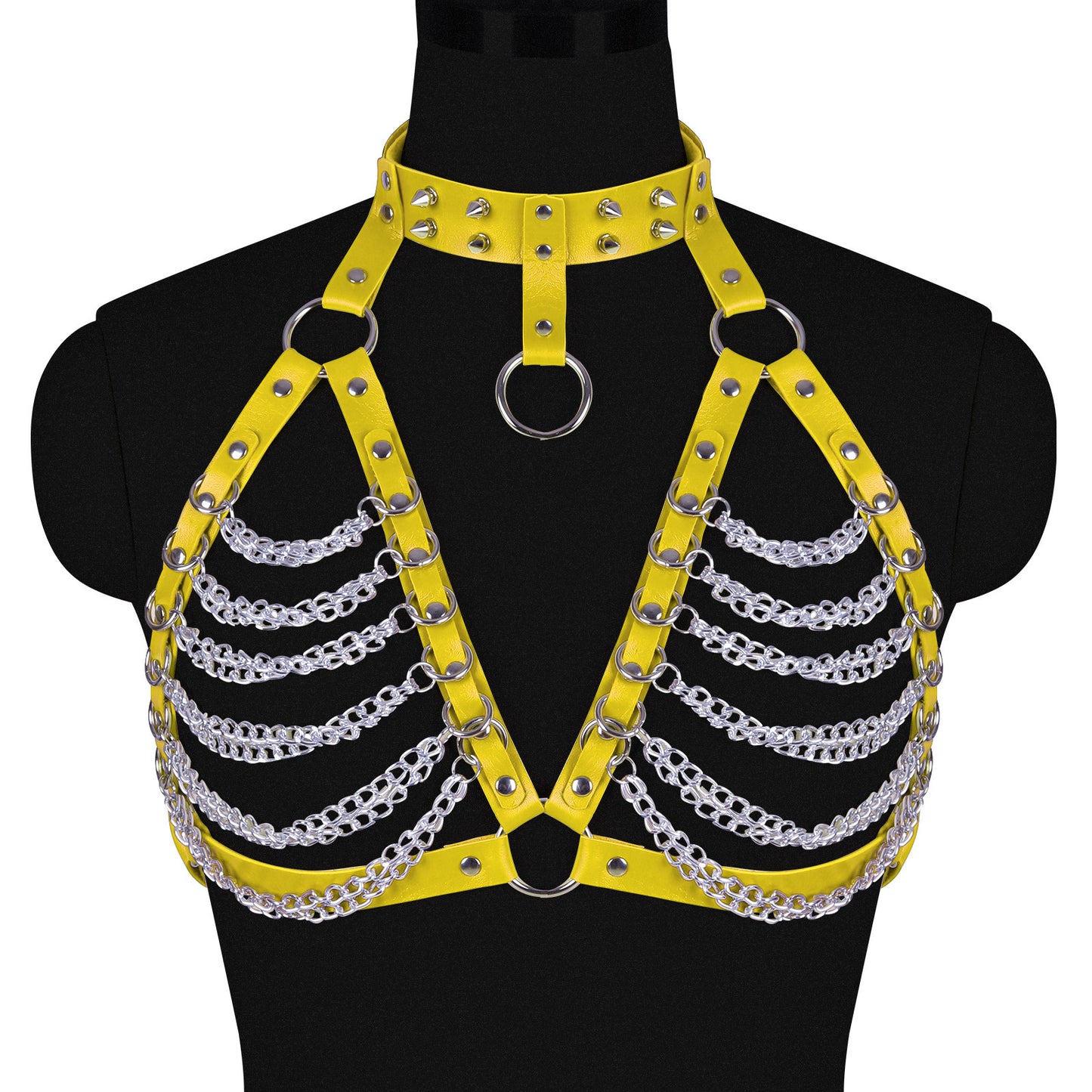 Punk Goth Metal BDSM Chain Bra | 10 Colour Options