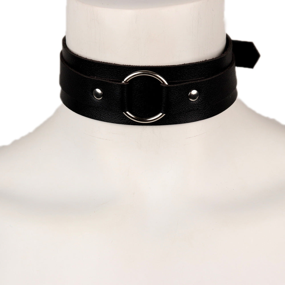 Leather Collar with Ring | 9 Colour Options