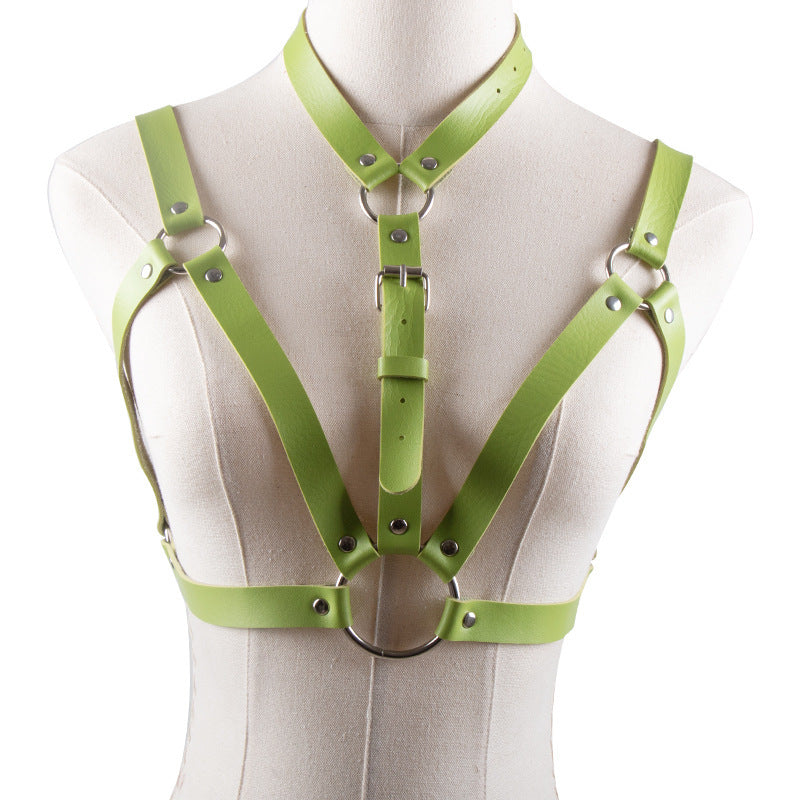 Adjustable Leather Lingerie Bondage Harness Top | 10 Great Colour Options