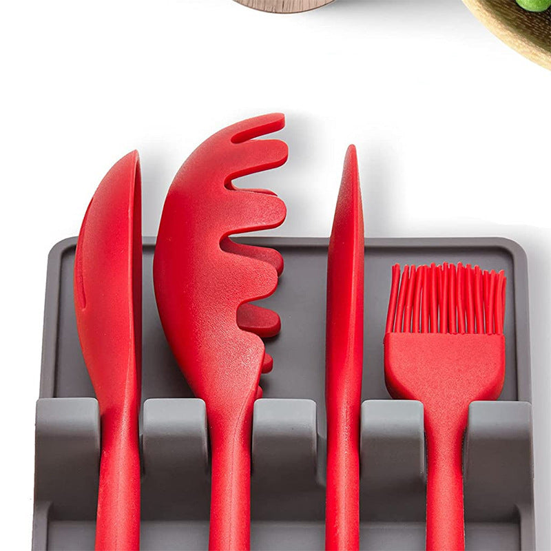 Silicone Kitchen Counter Utensil and Spoon Holder Rest | 4 Colour Choices