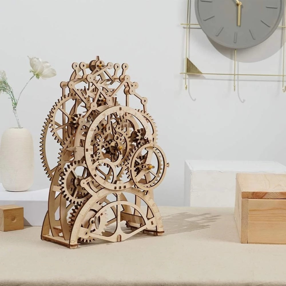 ROKR Skeleton Pendulum Clock 3D Wooden Puzzle - Diy Assembly Kit Gift