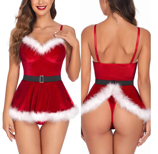 Sexy Mrs Clause Christmas Costume Christmas Uniform Jumpsuit