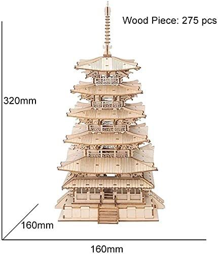 Robotime Five-storied Pagoda 3D Wooden Puzzle Gift