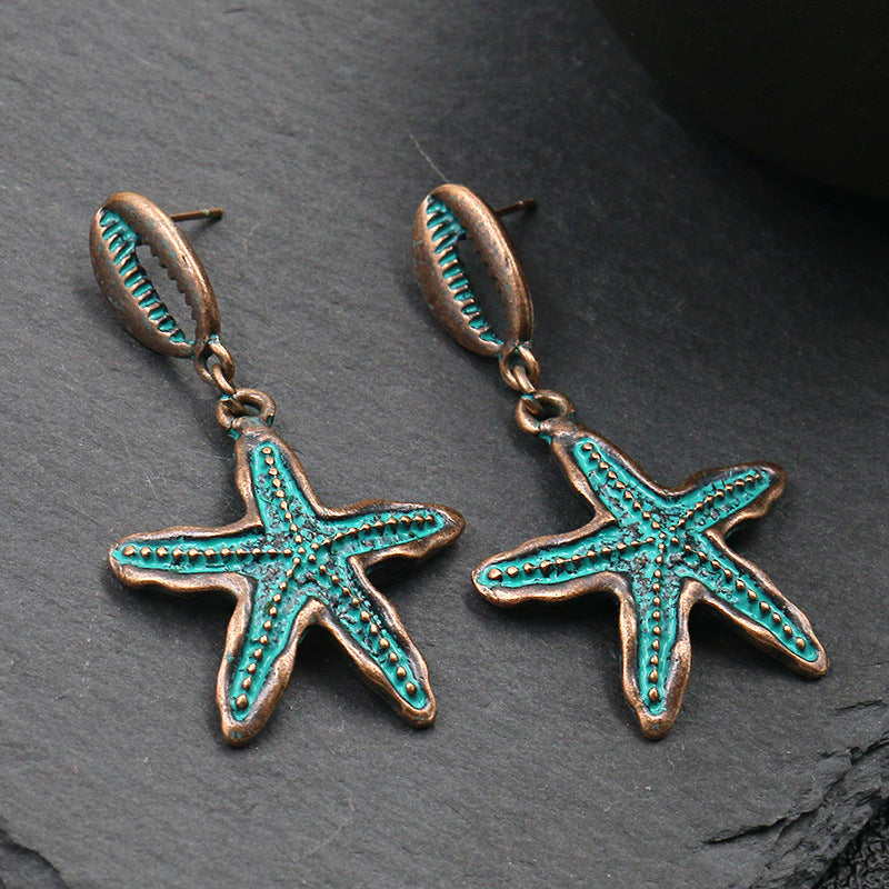 Seaside Inspired Earrings with Antique Bronze Finish