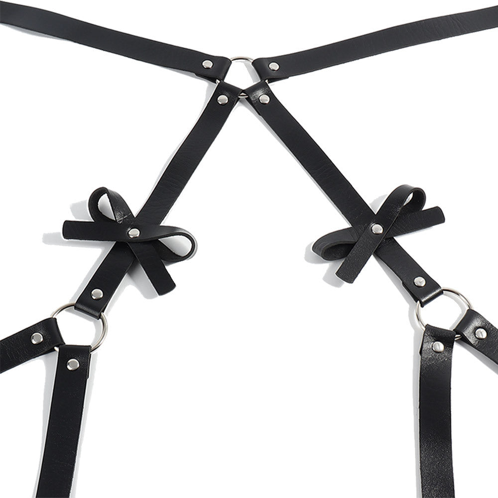 Black Sexy Leather Bondage Bum and Waist Harness