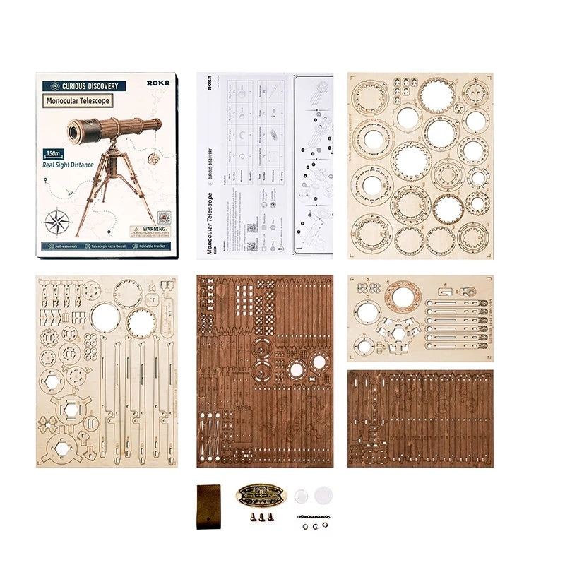 3D DIY Model Telescope Puzzle Wooden Craft Kit by ROKR