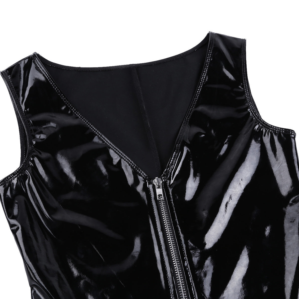 Ladies Black Wet Look Latex Bodysuit Fetish Clothing