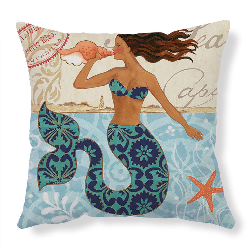 Ocean Theme Linen Cushion Covers Sea Turtles, Octopuses and More 45x45