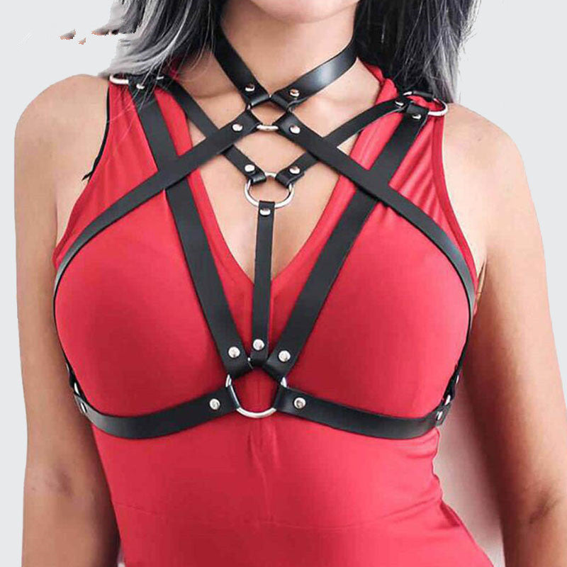 Adjustable Leather Lingerie Bondage Harness Top | 10 Great Colour Options