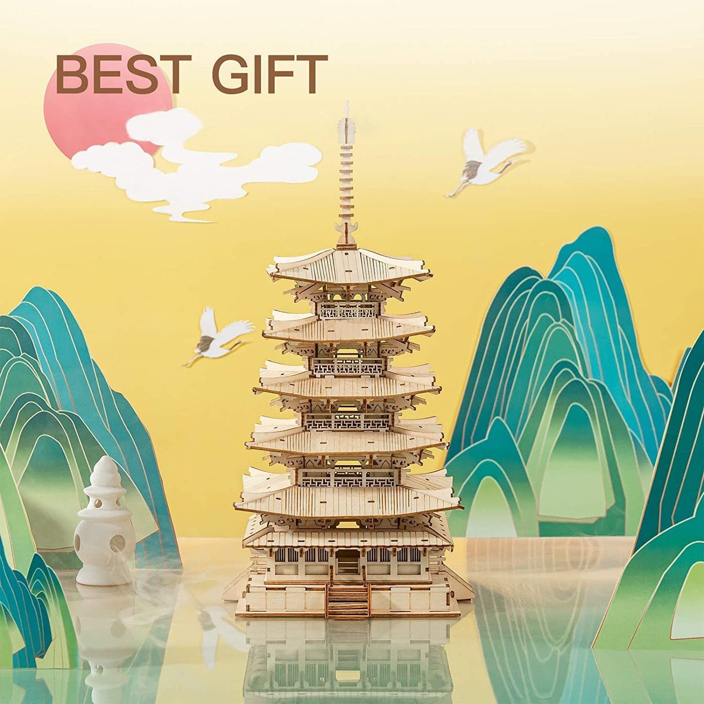 Robotime Five-storied Pagoda 3D Wooden Puzzle Gift