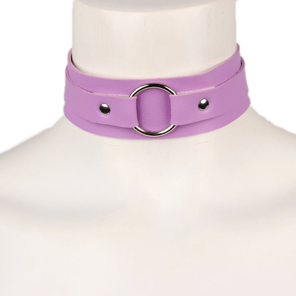 Leather Collar with Ring | 9 Colour Options