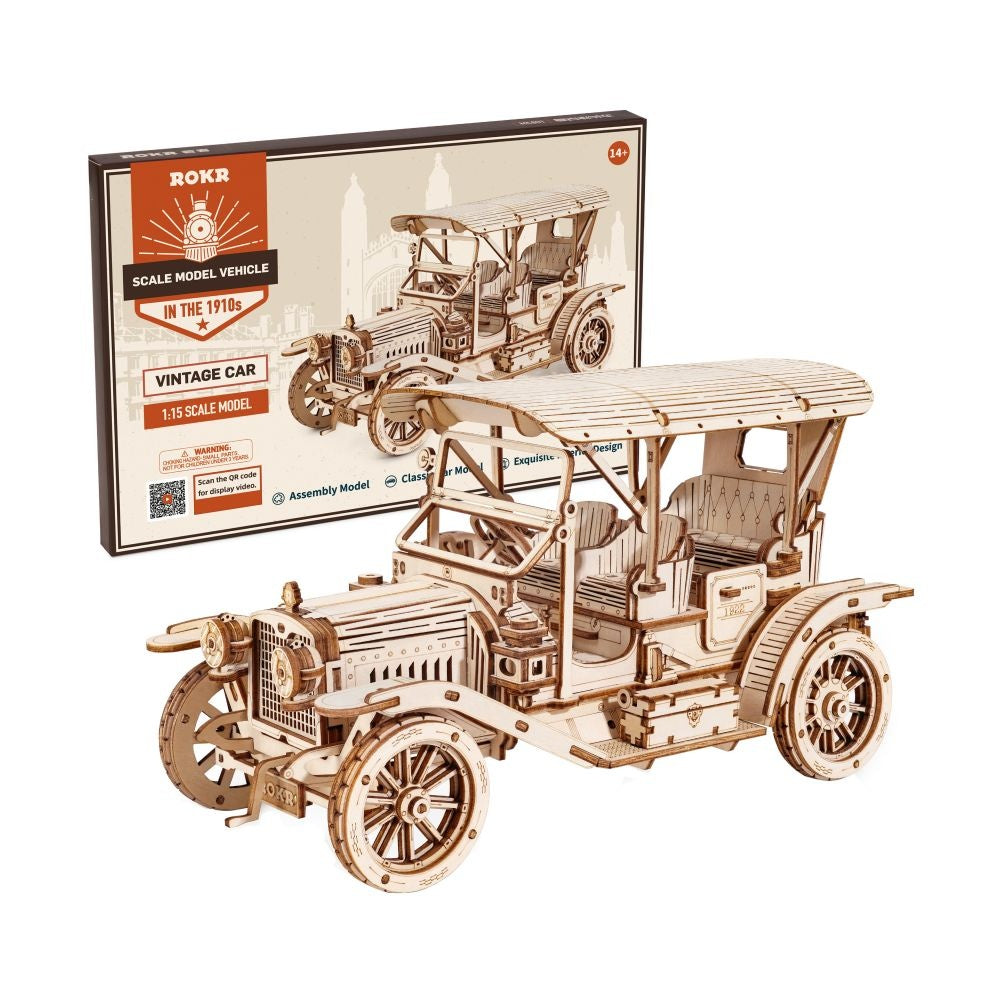 3D Wooden Puzzle 1922 Vintage Car by ROKR