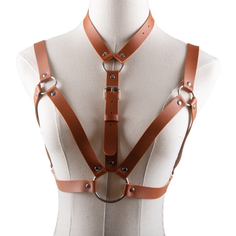 Adjustable Leather Lingerie Bondage Harness Top | 10 Great Colour Options