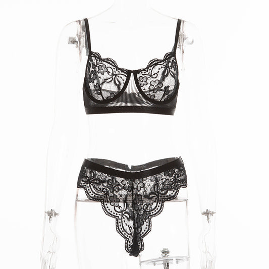 2 Piece Matching Bra and Knickers Lace Lingerie Set | 16 Colour Options