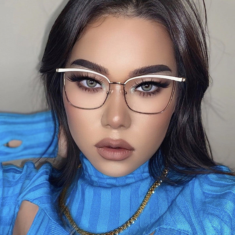 Anti Blue Light Cat Eye Clear Lens Fashion Glasses Blue Light Blocking