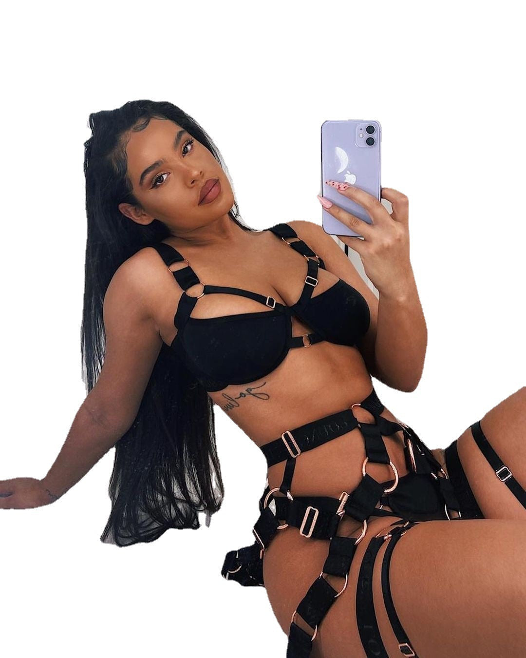 Three Piece Full Body Bondage Ring Harness Set