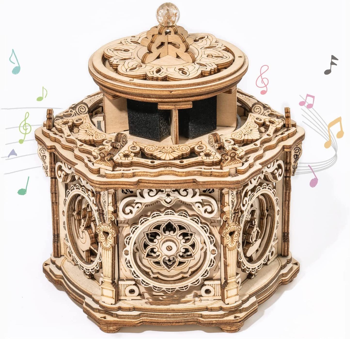 ROKR DIY Mechanical Music Box Kit 3D Wooden Puzzle - Swan Lake Melody