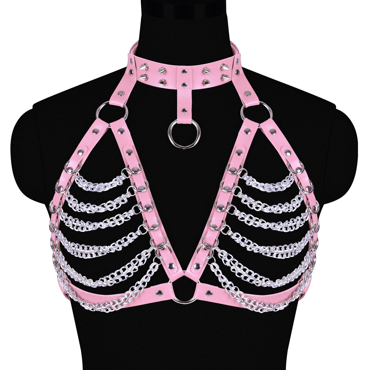 Punk Goth Metal BDSM Chain Bra | 10 Colour Options